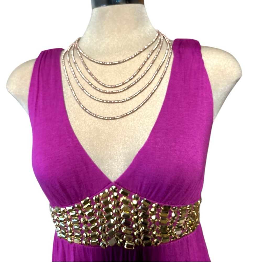 Elegant Gold Pink Multi-Layer Necklace